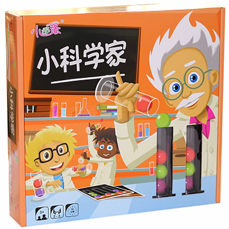 Crazy Scientist test Tube цвет мяч карты набор логическое мышление GameGame для детей малышей