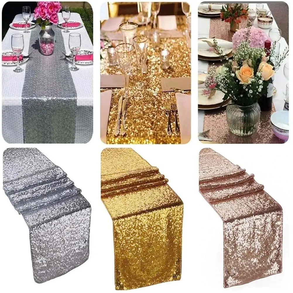 Stylish Multifunctional Practical Convenient Sequins Hotel Table Runner Wedding Party Decoration Kitchen Desk Cloth | Дом и сад