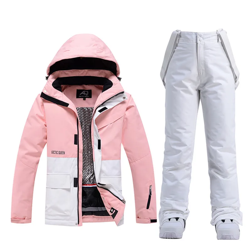 Ski Suit Winter Men Women Splicing Snow Ski Jacket Warm Windproof Thickened Snowboard Pants Waterproof Alpine Suit