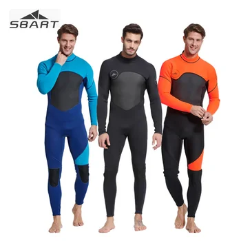 

Sbart Men's Full Body 3mm Neoprene Wetsuit Black Thicken Fullbody Diving Suit Winter Snorkeling One-piece Long Sleeve Wetsuits