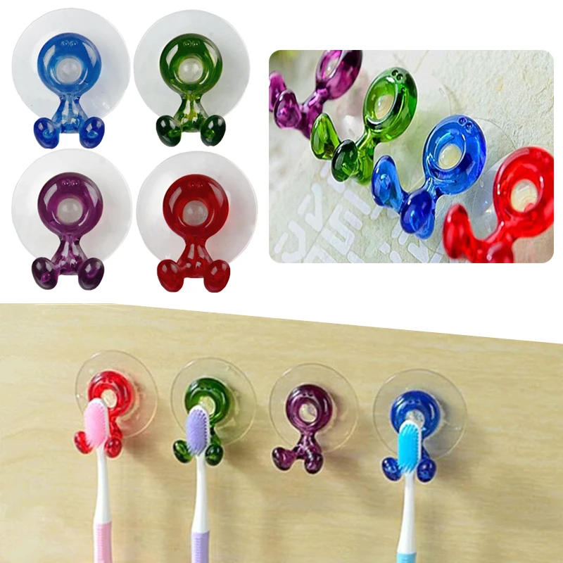 Home Bathroom Toothbrush Suction Holder Wall Mount Hang Durable Supply Gadget