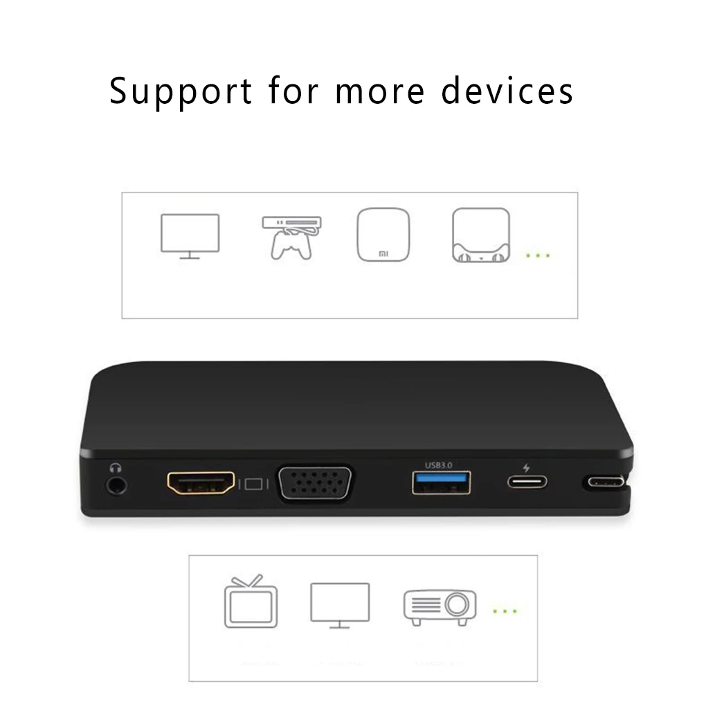 Type-C для HD/VGA/Аудио/USB 3,0/USB C порт адаптер type-C удлинитель HD мультимедийный интерфейс конвертер Замена для MACBook