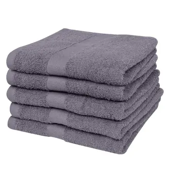 

VidaXL Home-Saunatuch Set 5 PCs Cotton 500g/sqm 80 × 200 cm anthracite