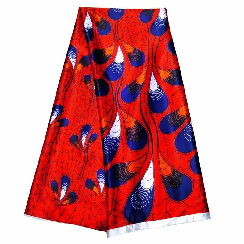 Модальные эластичные атласная шёлковая ткань Африканская мягкая восковая атласная ткань с рисунком 5 ярдов шифон audel modell имитация Анкара ткань