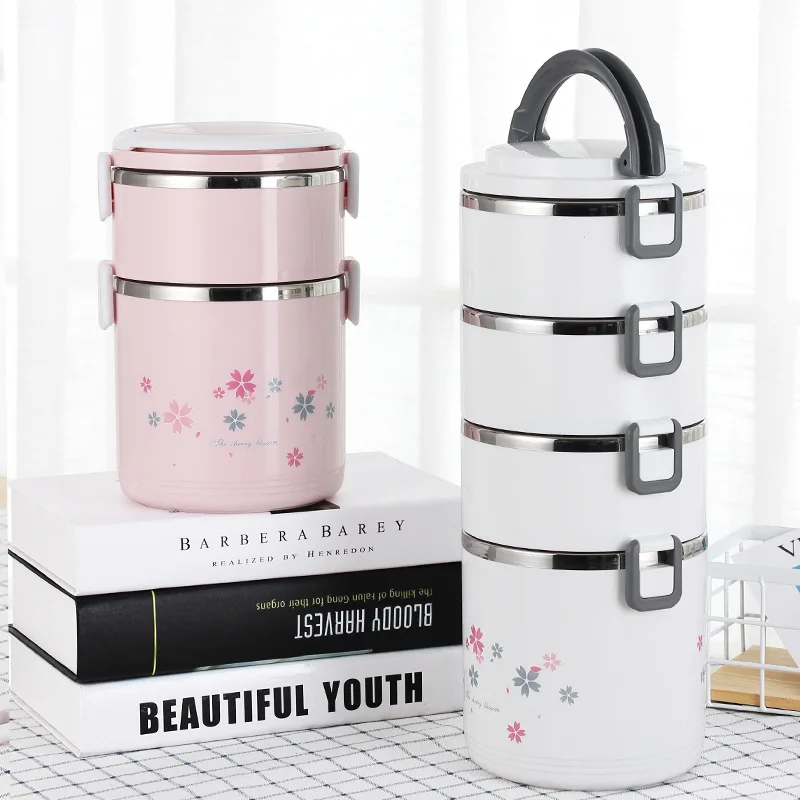 

Multilayer Thermal Lunch Box Large Capacity 304 Stainless Steel 1 People Portable 4 Students Long 3 Office Workers Meal Box Insu