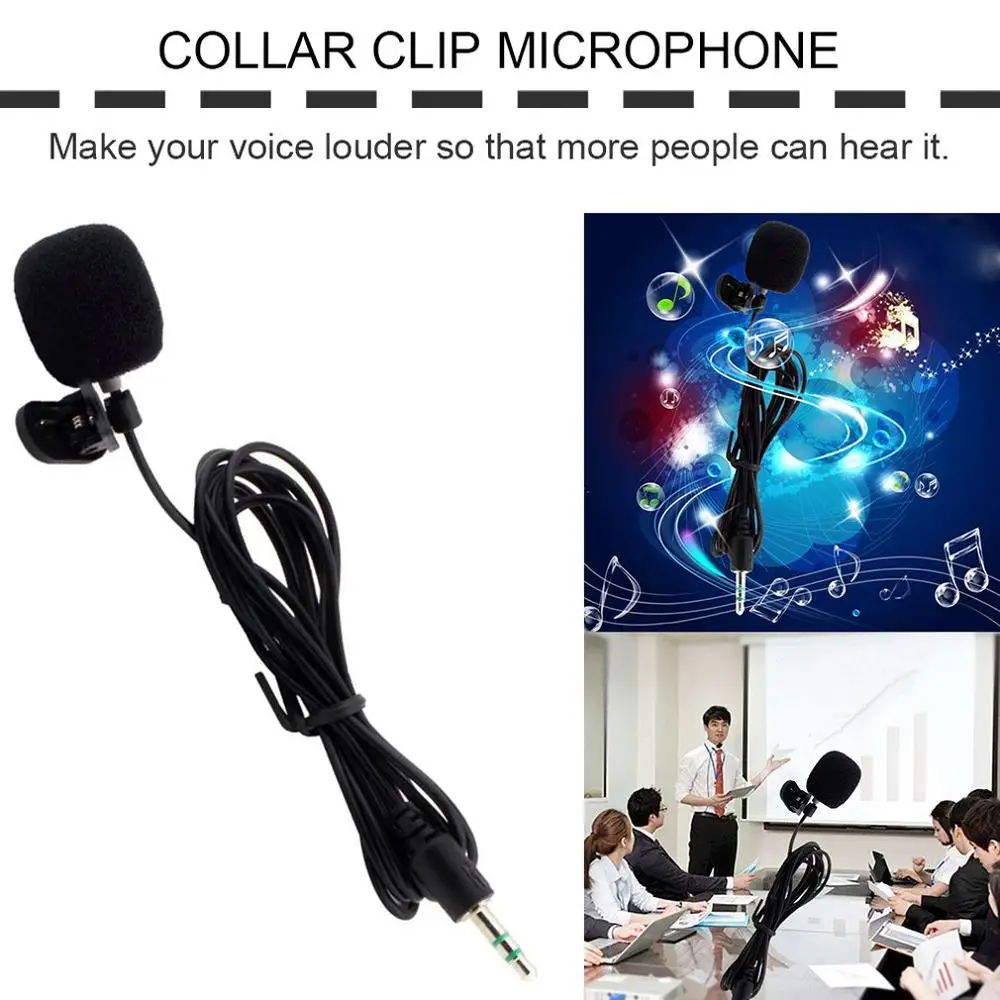 

New Arrival 1Pcs 30Hz~15000Hz Mini 3.5mm Tie Lapel Lavalier Clip On Microphone for Lectures Teaching Wholesale Hot Selling