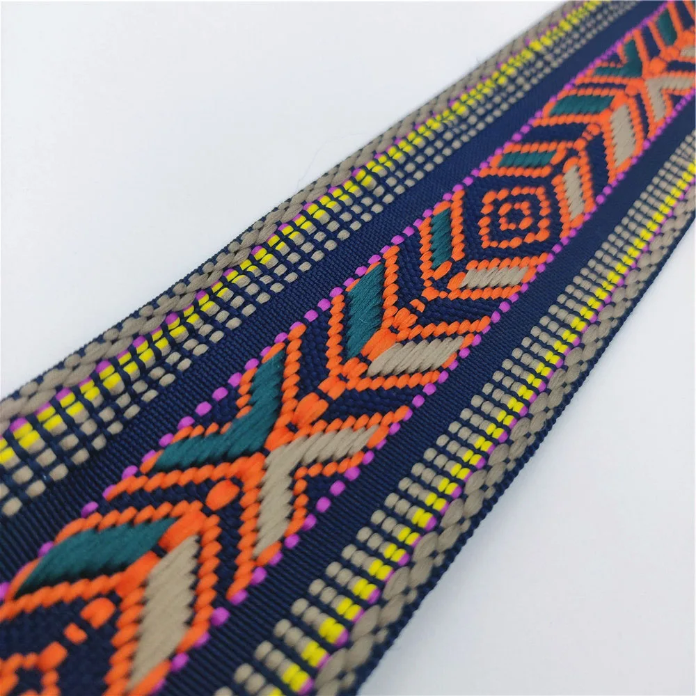Luxurious 5cm Jacquard Embroidered Lace Fabric Ribbon for DIY Crafting and Fashion