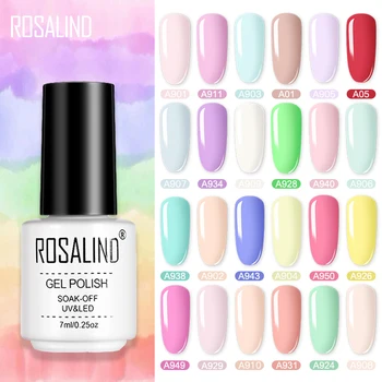 

ROSALIND Macaron Gel Polish Nail Hybrid Varnishes Primer Design Top Base For Nails Art Manicure Semi Permanent Gel Lak Lacquer