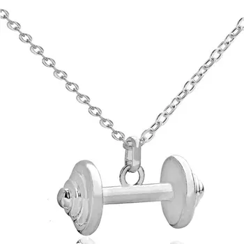 

Barbell Dumbbell Necklace Weight Lifting Casual Sporty Charm Necklace Fitness Necklace Women Tiny Necklace 16.5in 10pcs