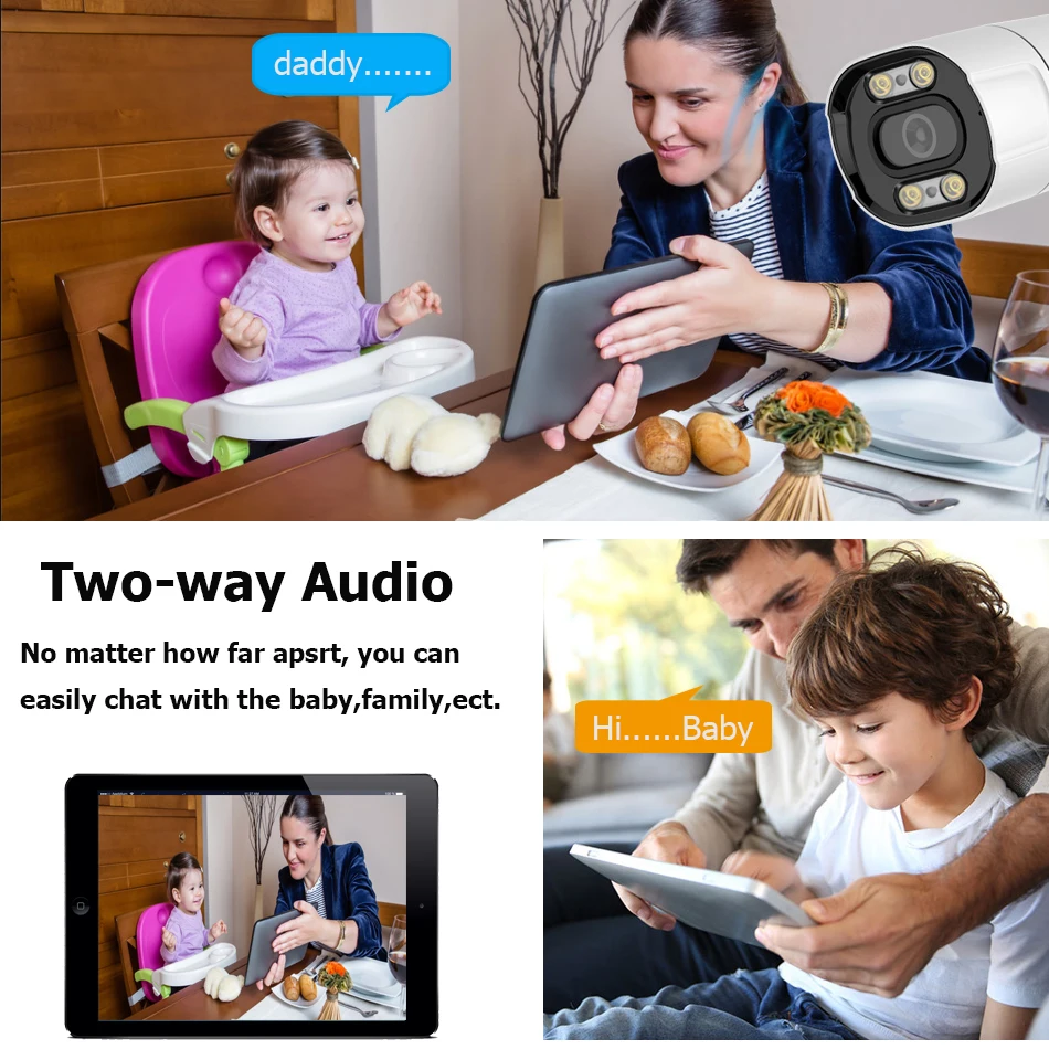 4K 8MP H.265 IP Camera POE Security Surveillance Camera Metal ONVIF Two Way Audio Double Light Color Night Waterproof CCTV Video 4