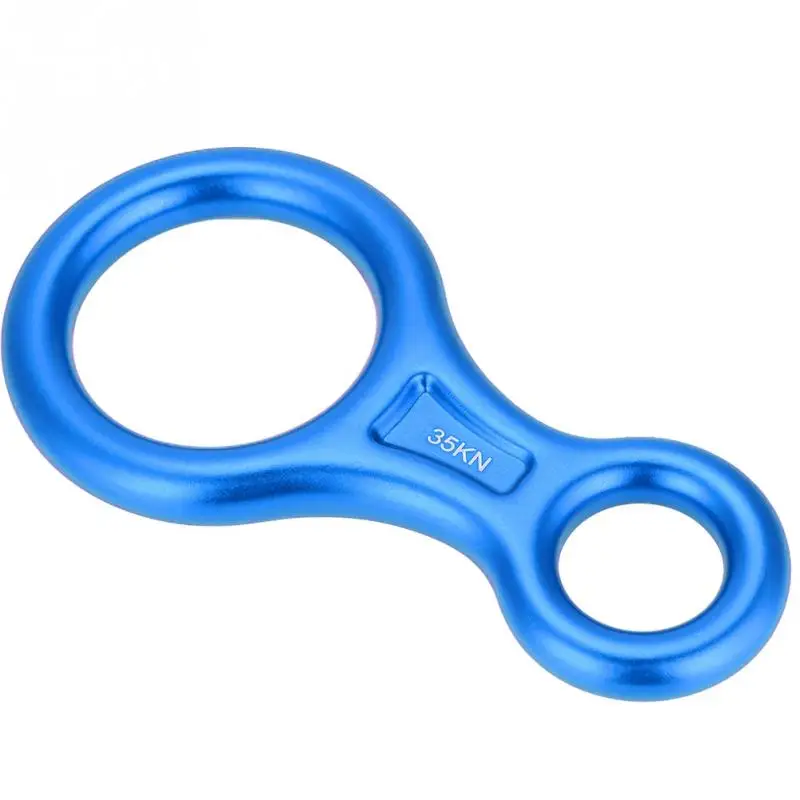 Rock Climbing Descender Figure 8 Word Rope Descender Rappel Ring Downhill Eight Ring Rappelling Gear Belay Device Carabiner