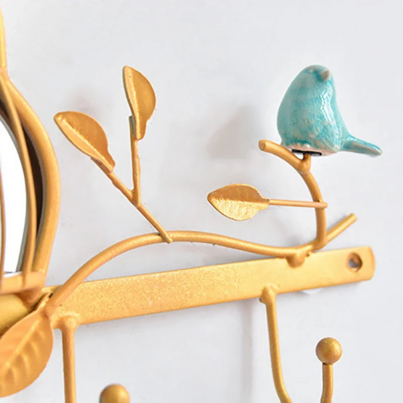 Concise BirdCage Shape Storage Rack Cute Free Punch Storage Rack Wall Mounted Iron Shelf Home Decoration