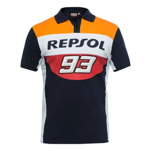 MotoGP 93 Marquis мотоцикл Локомотив рубашка поло короткий рукав мотоцикл короткий рукав Топ для езды на велосипеде лацкан футболка Чистый Котт