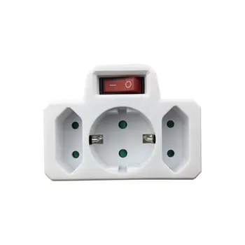 

European Conversion Plug 1 to 3 Way EU Standard Power Adapter Socket 16A Travel