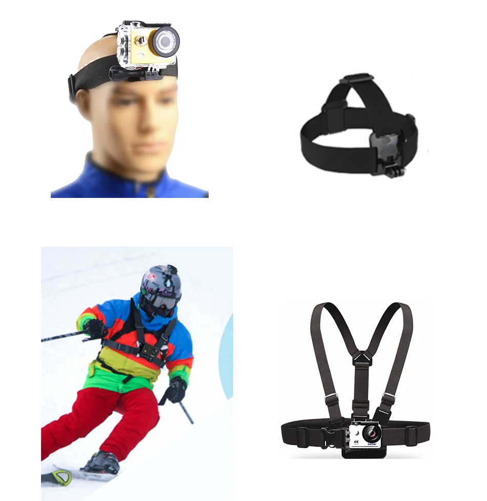 EKEN H9R Action Camera headband and chest band 