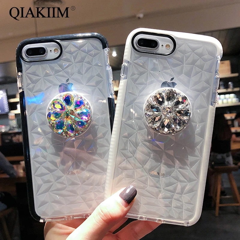 Для iPhone 11 Pro XS Max XR 6 6S 7 8 Plus X роскошный блестящий держатель с кристаллами и