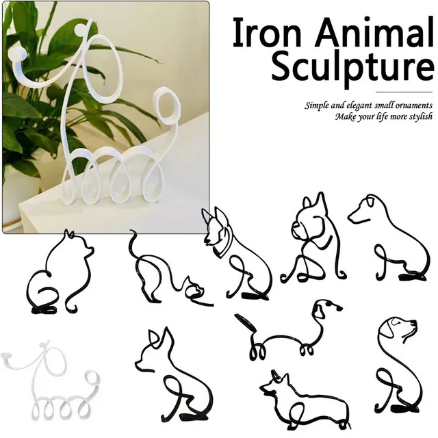 Sculpture artistique minimaliste pour chien et chat d coration en m tal cadeau personnalis accessoires modernes