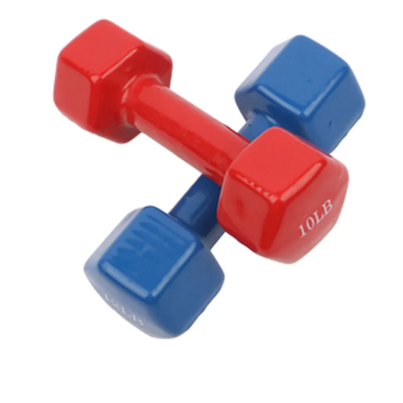 

Hexagonal Shiny Side Women's Dumbbell Household Kids' Fitness Equipment Delicacy Aerobics Plastic-dipping Colorful Dumbbell