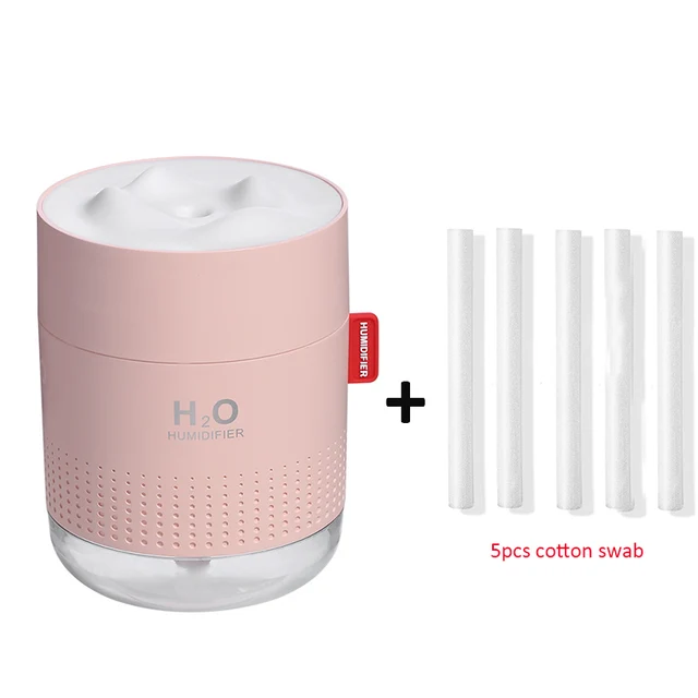 Wireless Air Humidifier USB Portbale Aroma Diffuser 2000mAh Battery Rechargeable Umidificador Essential Oil Humidificador 500ML Pink 5 filter