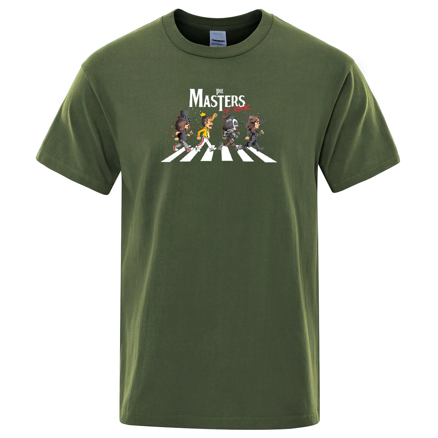 Fan Queen The Masters of Rock Road Funny Printed T-Shirts Men Summer Breathable Short Sleeve Loose Oversized T Shirt_voghion.com