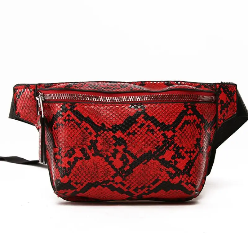 Модная женская сумка из змеиной кожи с узором на талии, поясная сумка для женщин, кожаная сумка на плечо, Женская дорожная сумка на бедрах
