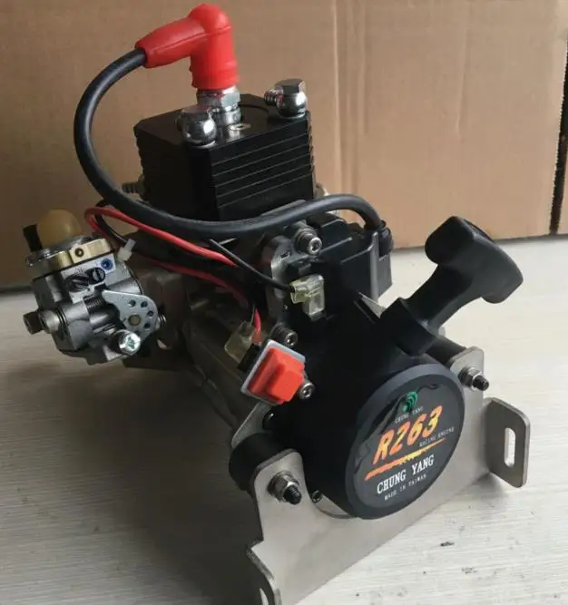 Контроллер Remete RC 7HP газовый морской охлаждающий лодочный Судовой двигатель сильный(гоночный цилиндр) Бензиновый двигатель для 26cc 29cc 48CC 60cc лодки - Цвет: 26CC Chungyang
