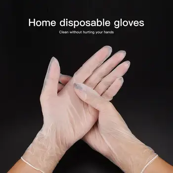 

Powder Free Disposable Gloves PVC Gloves Food Grade Durable Strong 100Pcs Transparent Blue Health Isolation Kitchen Service