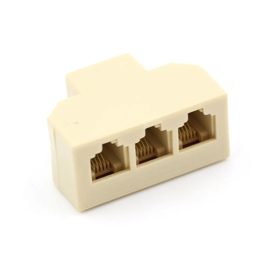 1PC 6P4C RJ11 Telephone Splitter 3 Way Adapter 1 M To 3 F RJ-11 6P4C Phone Jack Splitter Home Improvement Accessories
