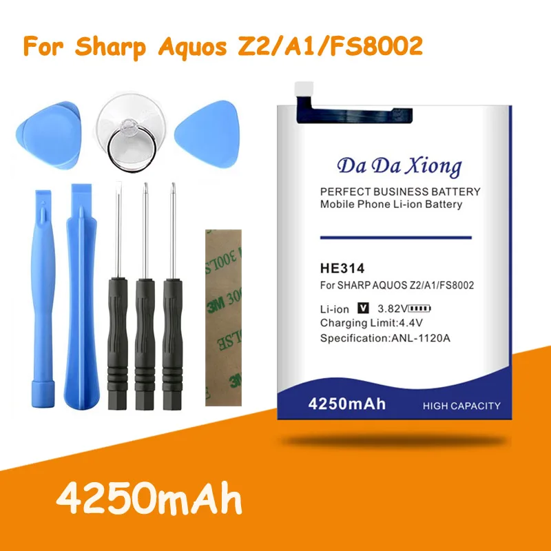 Высокая емкость 4250 мАч HE314 батарея для SHARP AQUOS Z2 A1 FS8002 запасная батарея+ Бесплатные инструменты