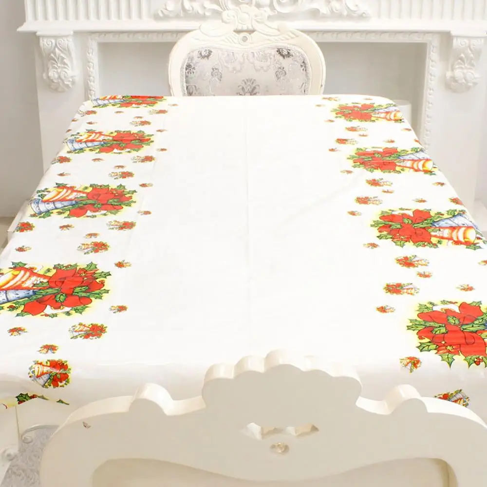  Xmas New Year Christmas Tablecloth Kitchen Dining Table Decorations Home Rectangular Party pvc Tabl