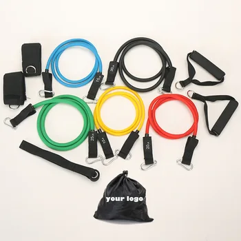 

11 Sets latex tension rope fitness tension belt training resistance belt rubber stretcher