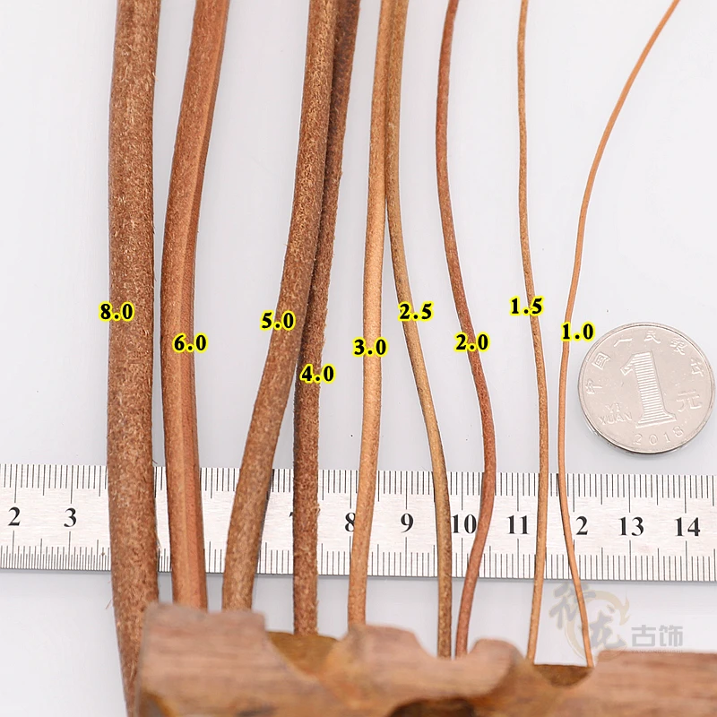 1,0-8,0 мм ювелирные аксессуары Материал ретро круглая кожаная линия цвет ручной работы плетеный веревочный браслет ожерелье плетеная веревка 1 м