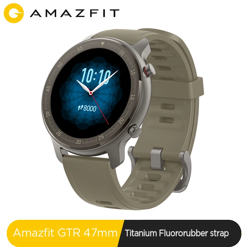 Titanium Глобальная версия Amazfit GTR 47 мм Смарт-часы 5ATM водонепроницаемые Смарт-часы 24 дня батарея управление музыкой кожаный силиконовый ремешок - Цвет: Titanium