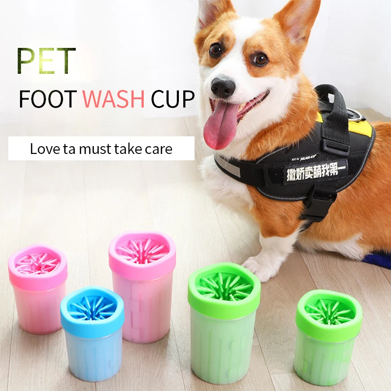 Pet Cats Dog Paw Cleaner Cup Soft Silicone Combs Paw Clean Brush