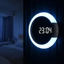 

2022 New Luminous Wall Clock Glowing In The Dark Clock Wall Digital Alarm Clock Snooze Calendar Thermometer Electronic Clock