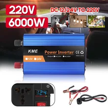 Solar Power Inverter 12/24V 220V 6000W Spitzen Auto Inverter Spannung Konverter Transformator Inverter Modifizierte Sinus welle + LCD Display