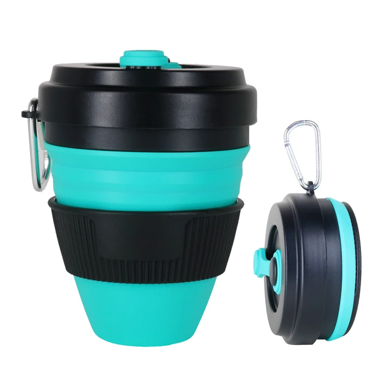 450 мл Складная силиконовая чашка кружки портативная силиконовая телескопическая Питьевая Складная Силиконовая кофейная чашка с крышками для путешествий ACEBON - Цвет: Style 5
