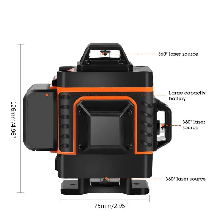 

1Set 16 Lines 4D Infrared Ray Level Self-Leveling 360 Degree Green Light Level