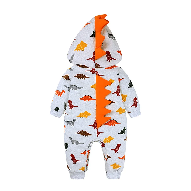 Осенне-весенней одежды для детей, куртка с капюшоном в виде динозавра; боди для новорожденного, для младенца для маленьких мальчиков Ползунки для девочек Комбинезон