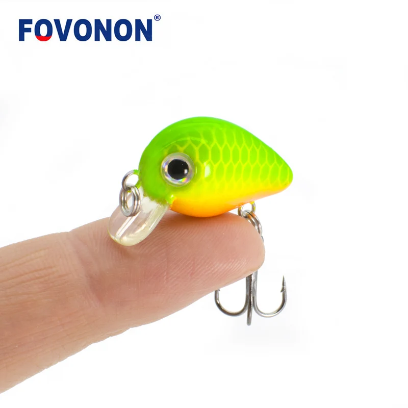 FOVONON New Fishing Lure 3cm 1.8g Crankbaits 1pcs Micro Hard Pesca  Artificial Baits Mini Lure Minnow for Pike Bass Trout