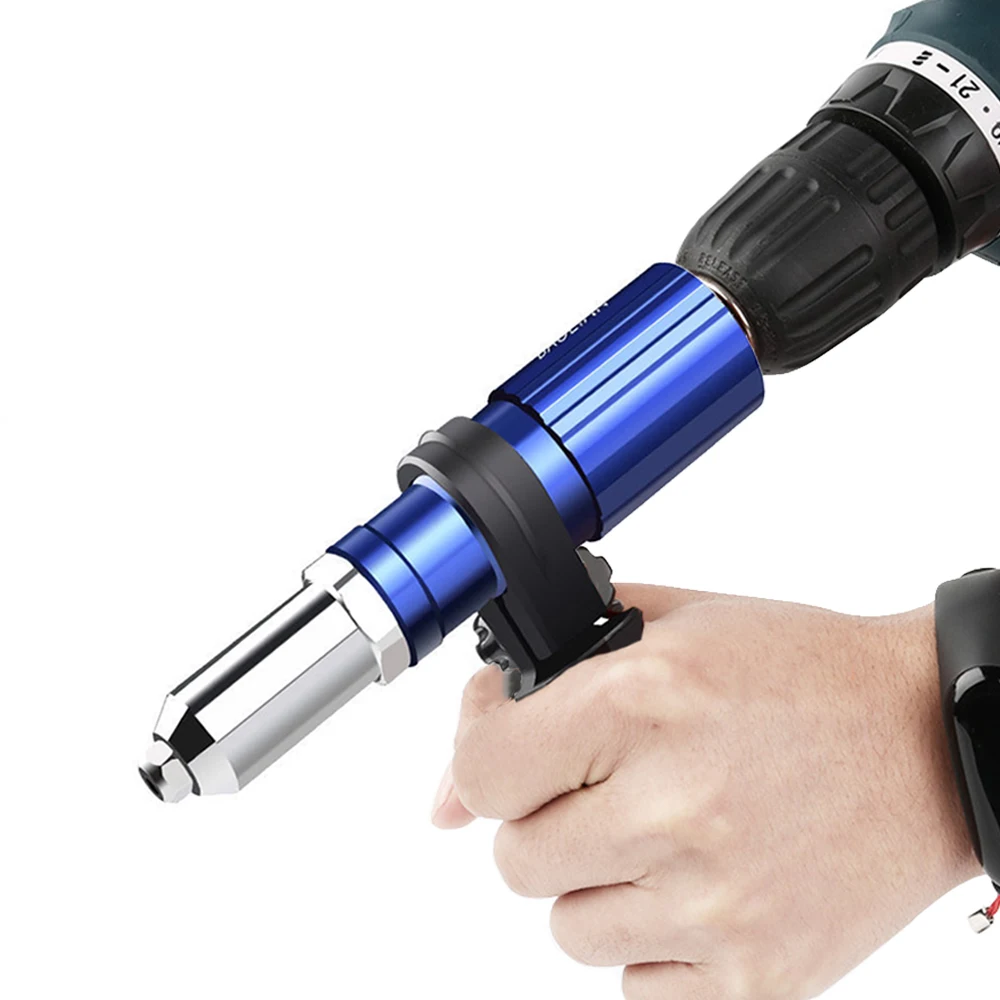 M3-M6 Electric Rivet Gun Adapter Riveting Tool Adapter Automatic Rivet Tool Rivet Nut Gun Accessory For Electric Drill 2