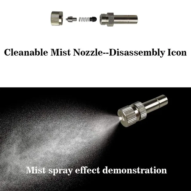 1 Pc Alacsony Nyomású, Magas Színvonalú Porlasztó Ködös Fúvóka Spray -Injektor Porlasztási Fej Mister Köd Permetező Rendszer - Image 3