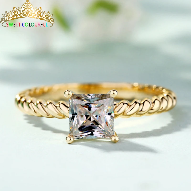 18K Золотое кольцо 1ct D Цвет VVS Moissanite кольцо обручальное кольцо с национальным сертификатом D06
