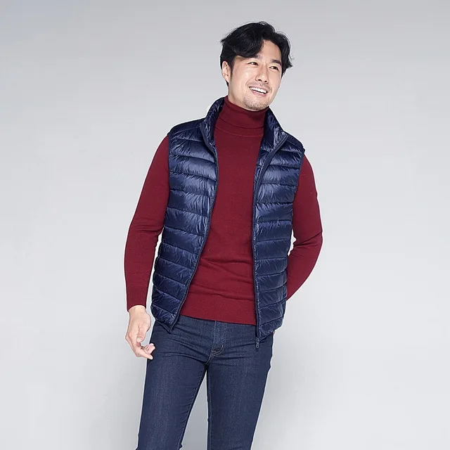 DAVYDAISY New Autumn Winter Man Waistcoat Ultralight Stand Collar Duck Down Padded Warm Vest Men Sleeveless Coat DCT-268