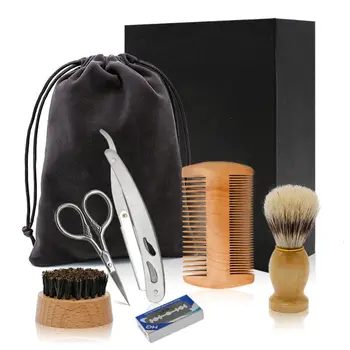 

Fashion Men Shaver Care Set Beard Styling Combs Hair Clean Brush Blade