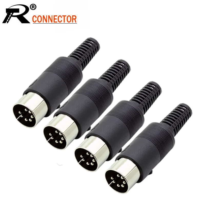 10pcs/lot 7 Pin DIN Male Plug Connector DIY Keyboard Mouse Cable