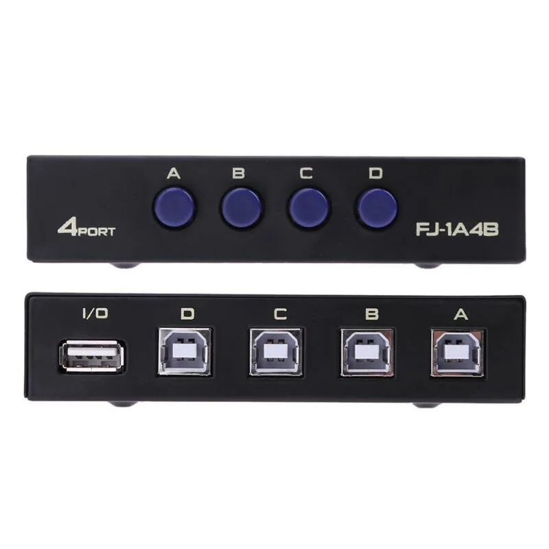 

Cable Switcher adapter Parts 4 Ports For PC Scanner Printer Replacement