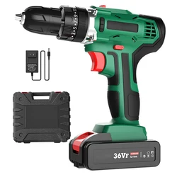 Perceuse électrique sans fil 12V 16.8V, perceuse électrique, haute et basse vitesse, réglage à double vitesse, tournevis électrique, batterie 25 + 1 tournevis 