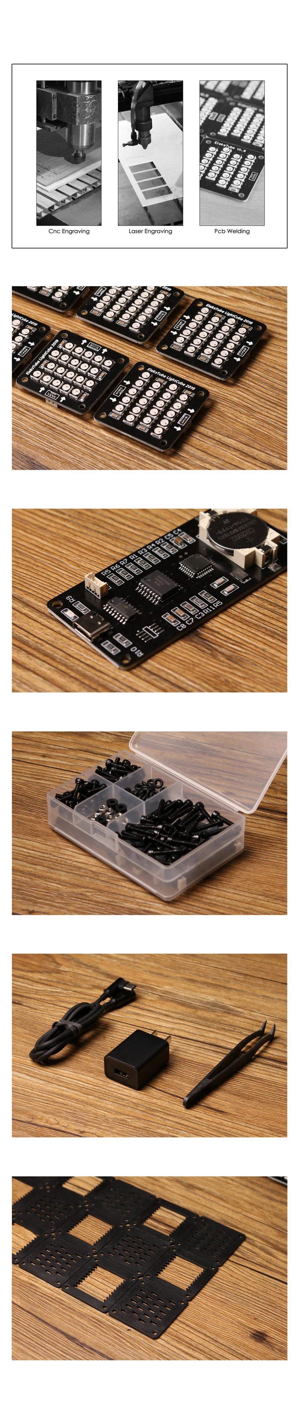 EleksTube S | RGB Светящиеся Часы DIY Kit светодиодный Рабочий стол креативное украшение подарок бойфренду