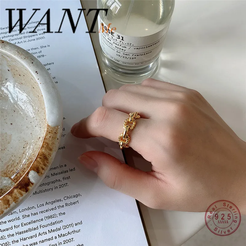 Женское кольцо из серебра 100% пробы WANTME модное в стиле барокко стерлингового 925